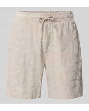 BOSS Regular Fit Sweatshorts Van Katoenmix Model 'Se_Flower' - Naturel