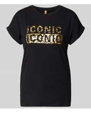 Soya Concept T-Shirt Met Ronde Hals En Print Model 'Marica' - Zwart