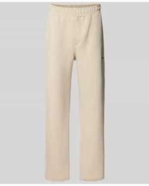 PEGADOR Wide Leg Sweatpants Met Structuurmotief - Naturel
