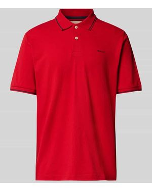 GANT Poloshirt mit Label-Stitching - Rot