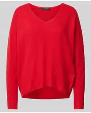 Ouí Gebreide Pullover Met V-hals - Rood