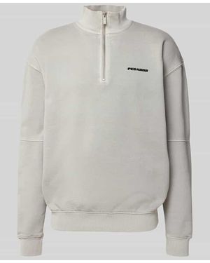 PEGADOR Oversized Sweatshirt mit kurzem Reißverschluss - Grau