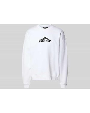 DSquared² Sweatshirt mit gerippten Abschlüssen - Weiß
