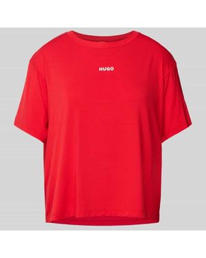 HUGO T-Shirt mit Label-Print Modell 'Clelia' - Rot