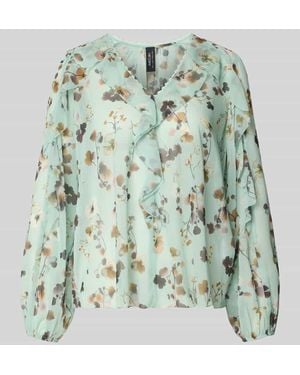 Marc Cain Bluse im Allover-Look mit Volants - Grün