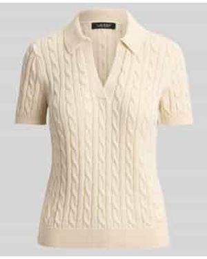 Ralph Lauren Regular Fit Poloshirt Van Geweven Katoenmix - Naturel