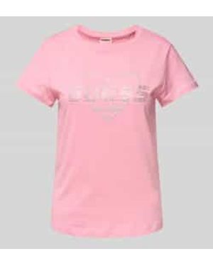 Guess T-shirt Met Strass-steentjes - Roze