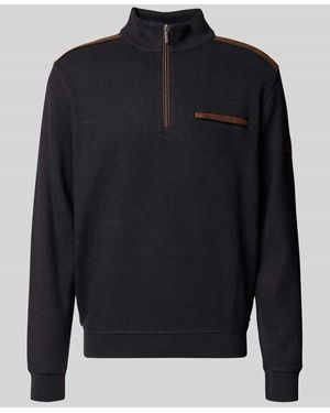 Bugatti Sweatshirt mit Label-Detail - Blau