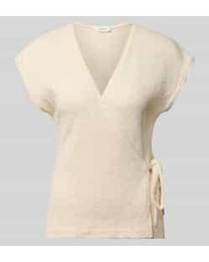 S.oliver Relaxed Fit Gebreid Shirt Van Katoenmix - Naturel