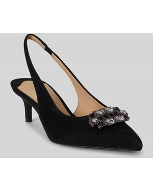 Ralph Lauren Pumps mit Strassapplikation aus Rindsnappa - Schwarz