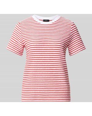 Monari T-Shirt mit Strukturmuster und Rundhalsausschnitt - Pink