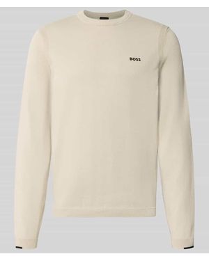 BOSS Regular Fit Pullover aus reiner Baumwolle Modell 'KN_Ever-X' - Natur