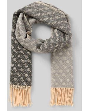 Guess Schal aus Viskose-Mix mit Logo-Detail - Grau
