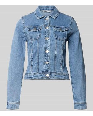 ONLY Regular Fit Jeansjacke aus Baumwoll-Mix Modell 'WONDER' - Blau