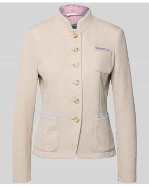 White Label Slim Fit Blazer mit Stehkragen und aufgesetzten Taschen - Natur