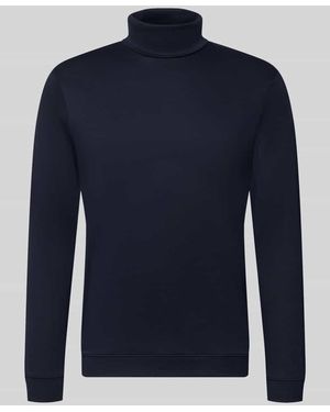 RAGMAN Regular Fit Langarmshirt mit Rollkragen Modell 'Pima' - Blau