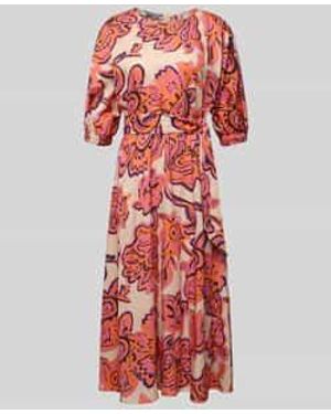 White Label Midi-Jurk Met Strikceintuur - Rood
