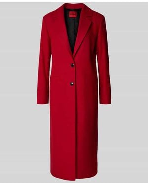 HUGO Comfort Fit Wollmantel mit 2-Knopf-Verschluss Modell 'MOJENI' - Rot