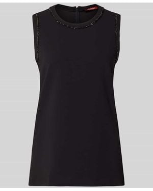 Max Mara Regular Fit Blusentop mit Zierstein-Besatz Modell 'MSTZAINO' - Schwarz