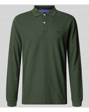 Fynch-Hatton Regular Fit Poloshirt mit Logo-Stitching - Grün