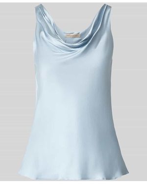 Rinascimento Satintop mit Wasserfall-Ausschnitt - Blau