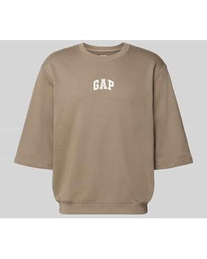 Gap T-Shirt mit Rundhalsausschnitt und Logo-Print - Natur