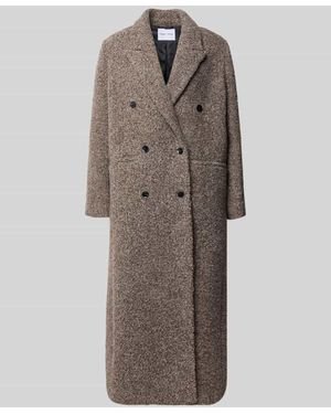 Samsøe & Samsøe Relaxed Fit Mantel aus Woll-Mix - Braun