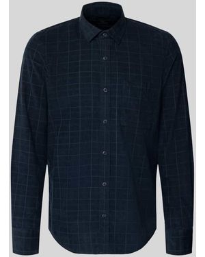 Lerros Regular Fit Freizeithemd aus Cord mit Kentkragen - Blau