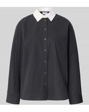 Jake*s Oversized Langarmbluse aus reiner Baumwolle - Schwarz