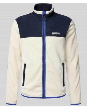 Napapijri Sweatjacke mit Label-Print - Blau