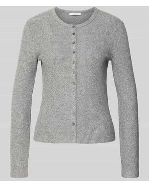 Opus Langarmshirt Modell 'Saltus' mit Zierknöpfen - Grau