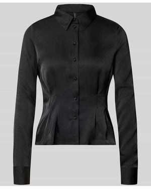 Vero Moda Regular Fit Langarmbluse in Satin-Optik Modell 'MIRO' - Schwarz