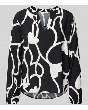 ZABAIONE Regular Fit Bluse mit Tunikakragen Modell 'Jo44a' - Schwarz