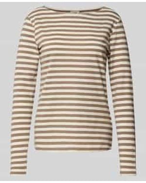 Fransa Shirt Met Lange Mouwen En Streepmotief - Grijs