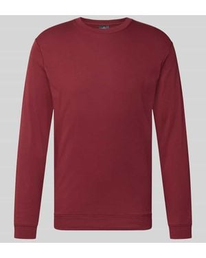 RAGMAN Regular Fit Longsleeve aus reiner Baumwolle Modell 'Pima' - Rot