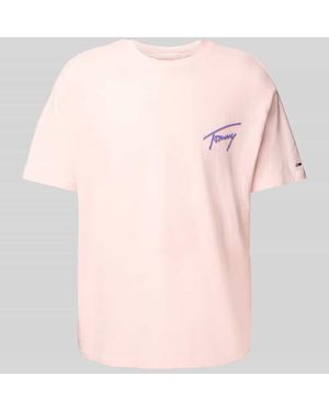 Tommy Hilfiger Relaxed Fit T-Shirt aus reiner Baumwolle - Pink