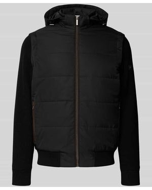 Bugatti Regular Fit Steppjacke mit abnehmbaren Ärmeln - Schwarz