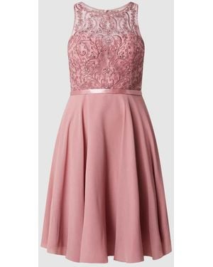 Luxuar Cocktailkleid Mit Strasssteinbesatz - Pink