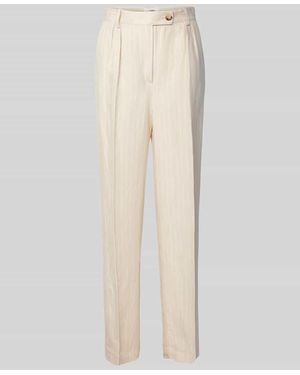Ba&sh Regular Fit Bundfaltenhose aus Viskose-Leinen-Mix Modell 'PEANUT' - Natur