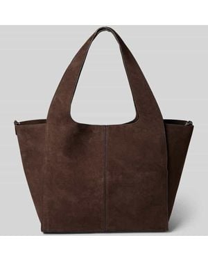 Mango Tote Bag aus Leder-Mix Modell 'Ramona' - Braun