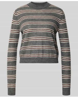 Mango Strickpullover mit Rundhalsausschnitt Modell 'PEQUE' - Grau