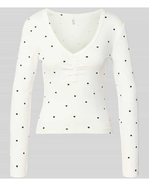ONLY Regular Fit Langarmshirt aus Baumwoll-Mix Modell 'FENJA' - Natur