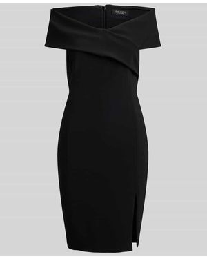 Ralph Lauren Figurbetontes Cocktailkleid mit Carmen-Ausschnitt - Schwarz