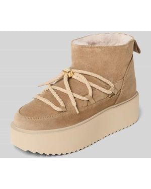Inuikii Snow Boots aus Leder mit Plateausohle - Natur