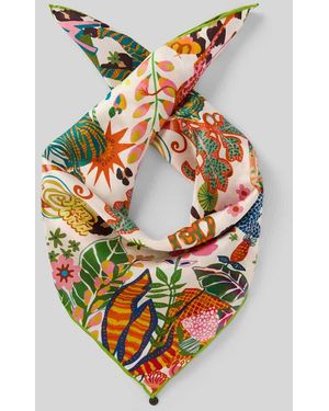 Codello Seidentuch mit floralem Motiv-Print Modell 'Nicki' - Grau
