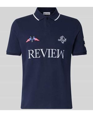 Review Regular Fit Poloshirt mit Logo-Stitching Modell 'Sail' - Blau
