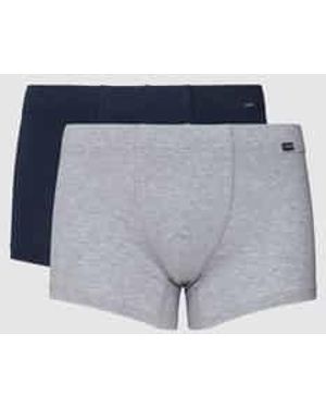 Hanro Boxershort Met Labeldetail - Blauw