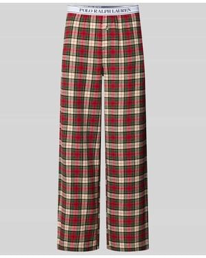Polo Ralph Lauren Pyjama-Hose mit Logo-Bund Cozy Flannel - Rot