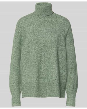 Vero Moda Regular Fit Rollkragenpullover mit Seitenschlitzen Modell 'DOFFY' - Grün