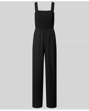 ONLY Regular Fit Jumpsuit mit gesmoktem Rumpf Modell 'ELISE' - Schwarz
